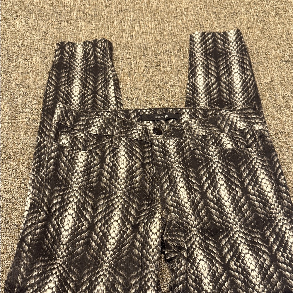 Joe's Jeans Black and Gray Patterned Skinny Pants